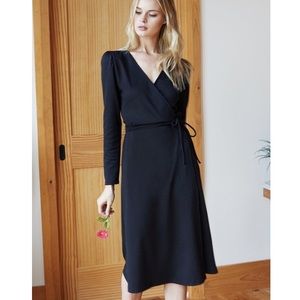 Emerson Fry Ballet Wrap Dress Black